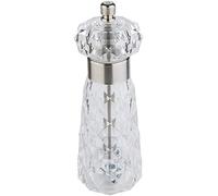 Moulin à sel APS "Diamond", distributeur de sel, récipient à sel en acrylique transparent, mécanisme de broyage en acier au carbone, degré de broyage réglable en continu, Ø 6 cm, hauteur 18 cm