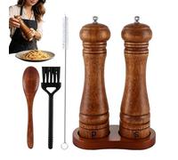 Moulin À Sel Et À Poivre En Bois, 22 cm Rechargeable Mouture réglable, Moulins à Sel Poivre, pour Cuisine Intérieur Extérieur Cuisson Grillades BBQ Pique-nique Table Plan de Travail Garde-manger