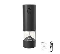 Moulin à sel et poivre électrique, rechargeable Type-C, moulin à épices automatique, utilisation à une main, mouture réglable, lumière LED, capacité 70 mL, coffret cadeau, pour cuisine et table