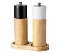 Moulin à sel et poivrier en bois - Moulin à épices et moulin à épices avec base antidérapante - Portable - Moulin manuel pour pique-niques