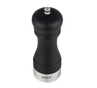 Moulin à sel Mod. Sali, moulin manuel en céramique, bois et acier inoxydable, pour la cuisine, le BBQ et le barbecue, BLACK OUTDOOR KITCHEN Accessoires, Noir, Ø 5 x 17,5 cm