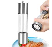 Moulin à sel : moulin à poivre rechargeable, moulin à grossièreté manuel | Cuisine réglable en acier inoxydable, barbecue et accessoire de salle à manger, moulin à poivre de 8 pouces pour cuisiner en