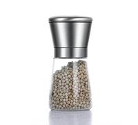 Moulin à sel ou poivre manuel pour chef professionnel, meilleur moulin à épices avec capuchon en acier inoxydable, lames en céramique et grossier réglable (13,5 cm)