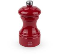 PEUGEOT - Moulin à Sel Bistro 10 cm - Réglage Classique - En Bois Labellisé PEFC - Fabrication Française - Coloris Laqué Rouge Passion