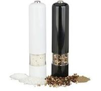 Relaxdays Moulin à sel, poivre, épices, poivrier, meule céramique, électrique lot de 2, piles