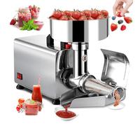 Moulin à Tomates éLectrique Presse Machine à fraiser et à sauce commerciale avec passoire électrique, extracteur de jus robuste pour sauces maison aux fraises et aux myrtilles