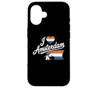 Moulin à Vent à vélo Love Amsterdam, Pays-Bas, I Love Amsterdam Coque pour iPhone 16