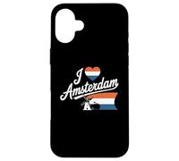 Moulin à Vent à vélo Love Amsterdam, Pays-Bas, I Love Amsterdam Coque pour iPhone 16 Plus