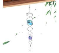 Moulin À Vent - Boule en Acier Inoxydable, Décor Rainbow Maker | Sphère D'observation en, Décoration Suspendue De Jardin, Crochet Pivotant De Construction en Métal Poli pour La Décoration in