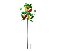 Moulin à vent de jardin couleur aléatoire avec roues rotatives pour patio, cour, jardin, sculptures extérieures uniques ornement pour la famille 061470