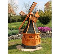 moulin à vent de jardin de 1,35 m, moulins à vent en bois avec éclairage solaire noir type 12