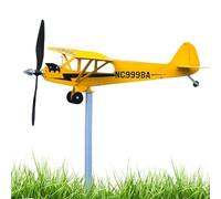 Moulin à vent de terrasse - Sculpture d'avion rotative en métal, ornement de cour | Pièce d'art cinétique de jardin, toupie décorative pour pelouse et toit, girouette rotative pour porche extérieur po