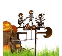 Moulin à vent décoratif d'Halloween avec crânes Rock Band