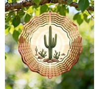 Moulin à vent en forme de cactus - Roches naturelles du désert - Soleil d'été - Sculptures de vent à suspendre - Ornements d'extérieur pour jardin, cour, terrasse, pelouse, fête, décoration de fête