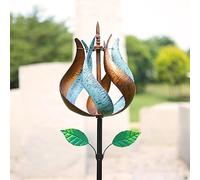 Moulin à Vent en Forme de Tulipe cinétique 3D, 35,6 cm de Large, 191,8 cm de Haut, 360 degrés - Moulin à Vent décoratif en Forme de Tulipe pour la Maison, l'extérieur, la pelouse et Le Jardin