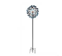 Moulin à vent en métal à 3 étages 170 cm | Design rotatif à trois niveaux, mouvement de brise fluide, attrait visuel dynamique, 170 cm de hauteur, point focal de jardin