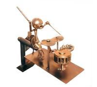 Moulin à vent en métal fait à la main, résistant aux intempéries, décoration de jardin musicale pour cour, décoration extérieure, doré, 20 x 17 x 6,5 cm (moulin à vent - or)