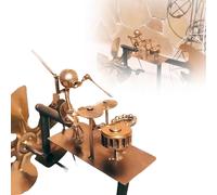Moulin à vent en métal fait main ¿ Figurine de percussionniste rockin 2025, sculpture cinétique éolienne, girouette de jardin pour jardin, pelouse, décoration de terrasse (doré)
