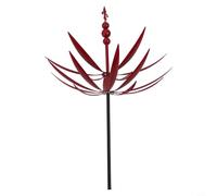 Moulin à vent en métal pour décoration de jardin, fonction rotative moderne pour un plaisir visuel (rouge)