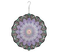 Moulin à vent mandala - Sculptures cinétiques à vent en métal violet - Décoration d'extérieur pour jardin, terrasse, porche, balcon, décoration d'intérieur, 30,5 cm
