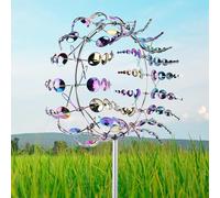 Moulin à Vent métal Magique, Sculptures de Vent en métal 3D Wind Spinners, Sculptures cinétiques à Vent en métal Magique, moulins à Vent métal (Couleur : Multicolor)