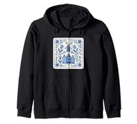 Moulin à Vent néerlandais Bleu Delft et Maisons de Canal avec Tulipes Florales Sweat à Capuche