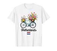 Moulin à vent néerlandais Champs de tulipes Pays-Bas Fleurs de Printemps Vélo T-Shirt