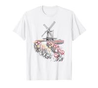 Moulin à Vent néerlandais Tulipe Fleur Hollande Pays-Bas Souvenir T-Shirt