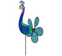 Moulin à vent paon - HQ - Blanc - Girouette ailée - Jardin - 2 ans de garantie