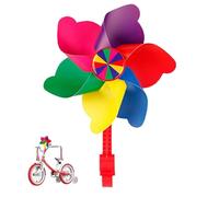 Moulin à vent pour guidon de vélo - Jouet de décoration rotatif coloré - Accessoire léger de style dessin animé - Décoration de poignée de vélo pour - Pour , vélos, scooters