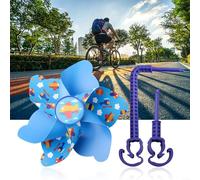 Moulin à vent pour guidon d'enfant avec motif fleur pour vélo, scooter, poussette, tricycle, télécommande, voiture bébé, lames en PVC, entretoise PC (5)