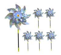 Moulin à vent réfléchissant anti-oiseaux, 6 pièces, dissuasif contre les pigeons avec piquets, moulinet de jardin, moulin à vent scintillant pour effrayer les oiseaux et les animaux pour les décora