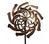 Moulin à Vent Solaire pour Cour et Jardin,Éolienne À Vent à Double Lame avec Piquet en métal, Sculptures de Vent cinétiques en métal pour décorations de Cour, pelouse, Jardin, terrasse
