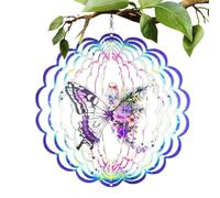 Moulin à vent suspendu papillon, moulin à vent rotatif fée papillon | Ornements d’art cinétique | Moulin à vent suspendu en acier inoxydable, pour Patio, cour, maison, fenêtre