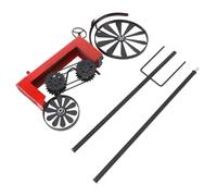 Moulin à Vent Vintage en métal, à Planter dans Un Piquet, pour décorer Un Parterre de Fleurs, Une pelouse ou Un Jardin. (Rouge)