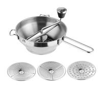 Moulin alimentaire avec 3 disques de broyage interchangeables Moulin alimentaire à manivelle en acier inoxydable pour sauce tomate, compote de pommes, mise en conserve, pour la mise en conserve