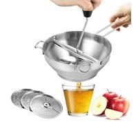 Moulin alimentaire manuel à 3 tranches | Moulin rotatif en acier inoxydable | Mixeur | Design ergonomique à manivelle pour purée de pommes de terre de bébé et purée maison