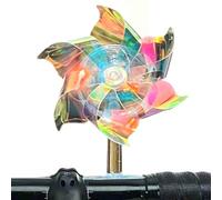 Moulin de moto rotatif - Roue à feu lumineuse LED de 3,14 pouces, fonction de lueur sensible au vent, décoration de scooter de forme mignonne, ornement coloré polyvalent | Accessoire de guidon tactile