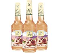 Moulin de Valdonne Sirop de Pêche Blanche pour boisson rafraîchissante, cocktail avec ou sans alcool, 3 bouteilles 70 cl