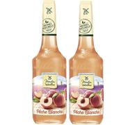 Moulin de Valdonne Sirop de Pêche Blanche pour boisson rafraîchissante, cocktail avec ou sans alcool, 2 bouteilles 70 cl