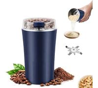 Moulin Domestique Ultra-fin - Machine Polyvalente pour Grains et Épices - Lames en Acier Inoxydable - Activation à une Touche pour Espresso, Herbes et Mélanges d'Épices Maison (Bleu)