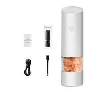 Moulin électrique à sel de mer rechargeable par USB, moulin à épices de cuisine réglable, moulin à condiments en céramique avec lumière LED