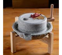 Moulin manuel en pierre pour thé et épices en poudre facile à nettoyer 30 cm pour blé, riz et légumineuses, durable, efficace et compact