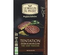 Moulin Pivert Tentation Enrobée de Chocolat au Lait au Thé Vert Matcha Bio 130 g