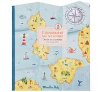 Moulin Roty Livre de coloriage sur le thème de l'explorateur avec 195 autocollants, livre d'activités créatives pour enfants et adultes, découvrez les cultures du monde, éducatif, parfait pour les