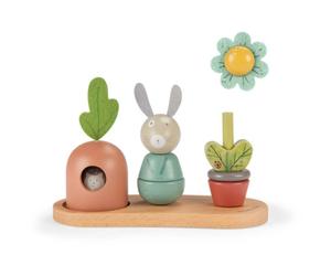 MOULIN ROTY Wooden Stack Up Toy Trois Petits Lapins jouet d’activité en bois 12m+ 1 pcs