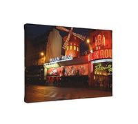 Moulin Rouge Impression sur toile murale Art moderne pour décoration de la maison Œuvre d'art pour salle de bain, chambre à coucher, salon 19,8 x 30 cm Sans cadre