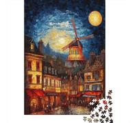 Moulin Rouge Paris Puzzle pour Adultes, 1000 Pièces, 38x26cm/1000pcs, Pièces Blanches pour Un Tri Ordonné; Loisir De Table pour La Famille