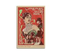 Moulin Rouge Poster mural sur toile esthétique moderne pour salon, chambre à coucher, affiche élégante sans cadre 30 x 45 cm