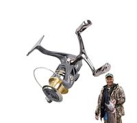 Moulinet à mouche - Rapport de transmission 5,2 1 - Moulinet de pêche en eau douce - Force de traction maximale de 50 kg - Double levier de genou - Dispositif de capture pour trolling surf, perche
